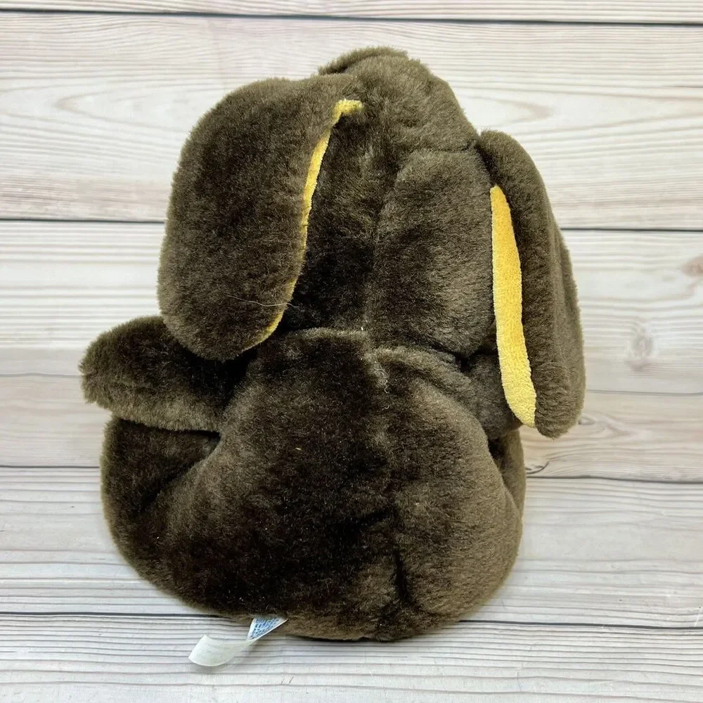 Vintage 70s Puppy Hound Dog Plush Brown 8” Sad Eyes Floppy Ears Stuffed Animal